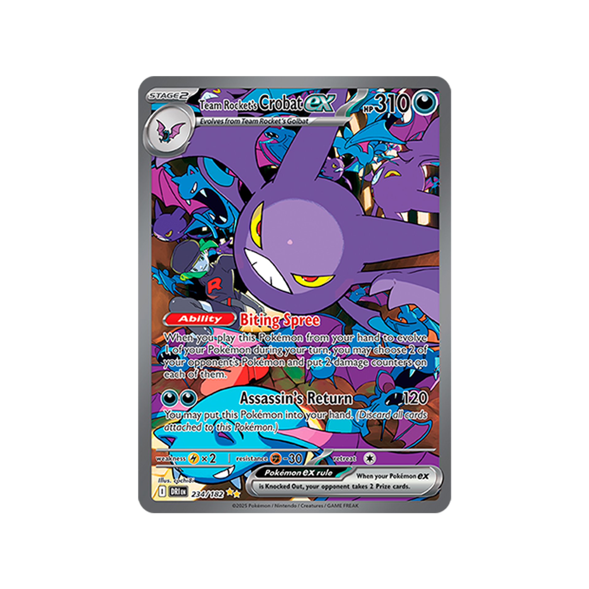 Destined Rivals 182 234 Crobat Dri Ex Rocket Sv10 Team Tin