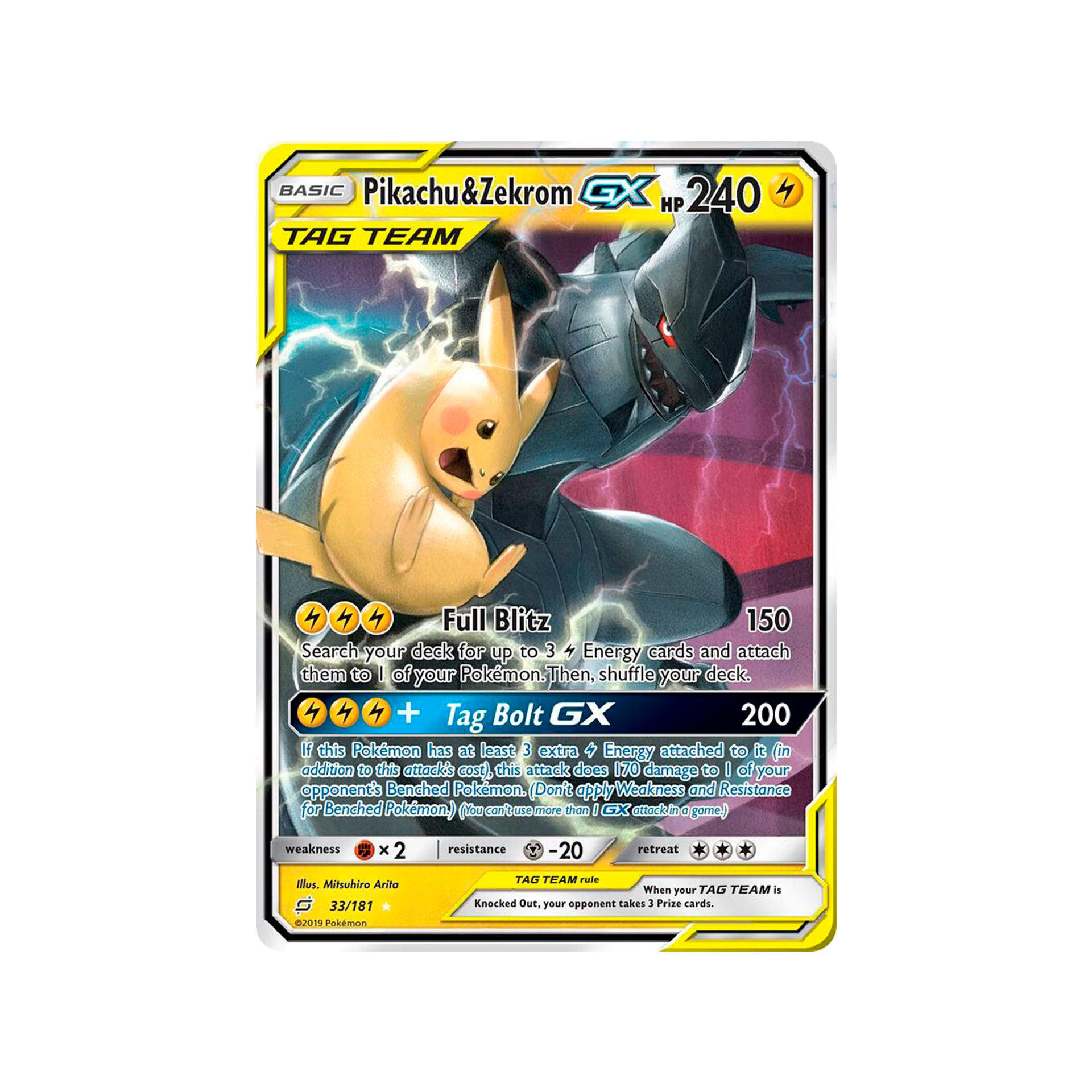 038 181 Gx Pikachu Sm Sm9 Team Up Zekrom
