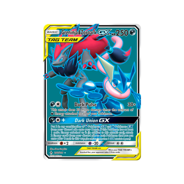 Greninja & Zoroark GX (Full Art) - 200/214 SM - Unbroken Bonds (SM10)